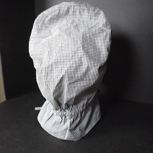 Acadian Style Bonnet Historic Reproduction Hat Costume Gingham Check Ruffles - Picture 4 of 12